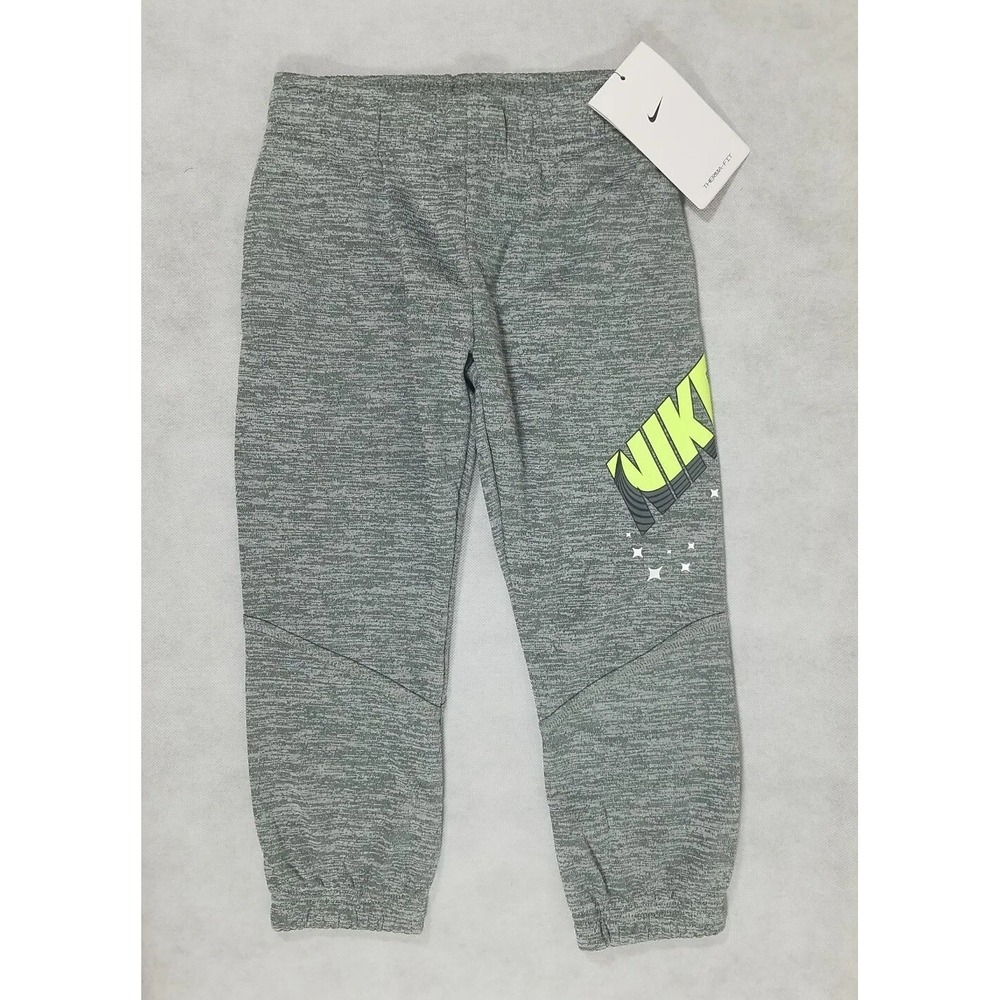 NWT Nike Jogger Pant‎ Boys Size 4 Therma-Fit Athletic  Sweatpant Gray with Logo